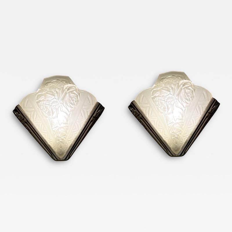 Raymond Jean Verdun Pair of Art Deco Sconces by Verdun