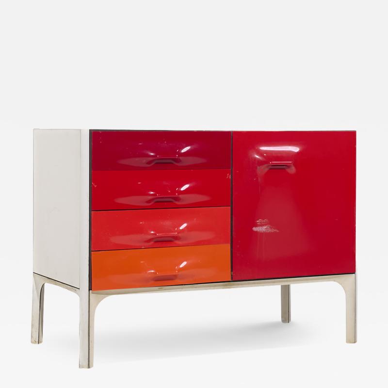 Raymond Loewy Raymond Loewy for Doubinsky Fr res DF 2000 MCM Red Fiberglass Cabinet Credenza