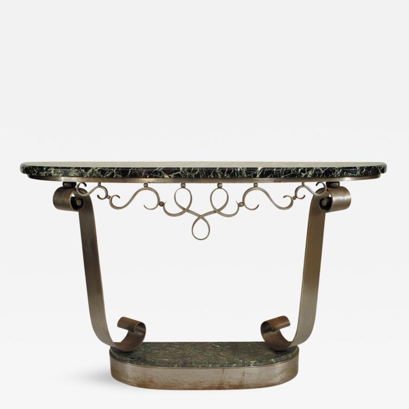 Raymond Subes French Art Deco Steel Console Table