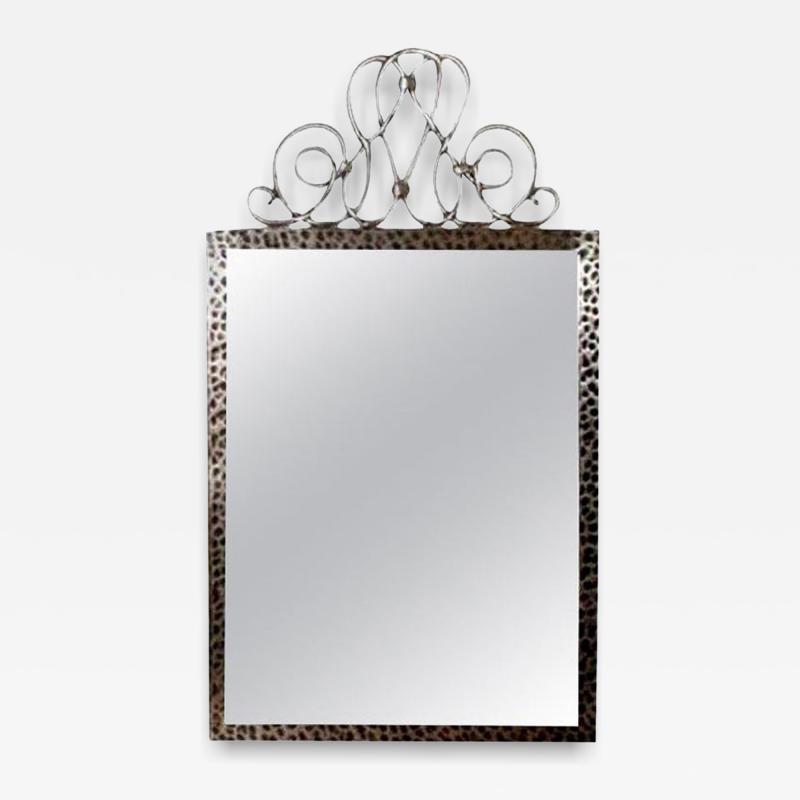 Raymond Subes French Art Deco Steel Mirror After Raymond Subes