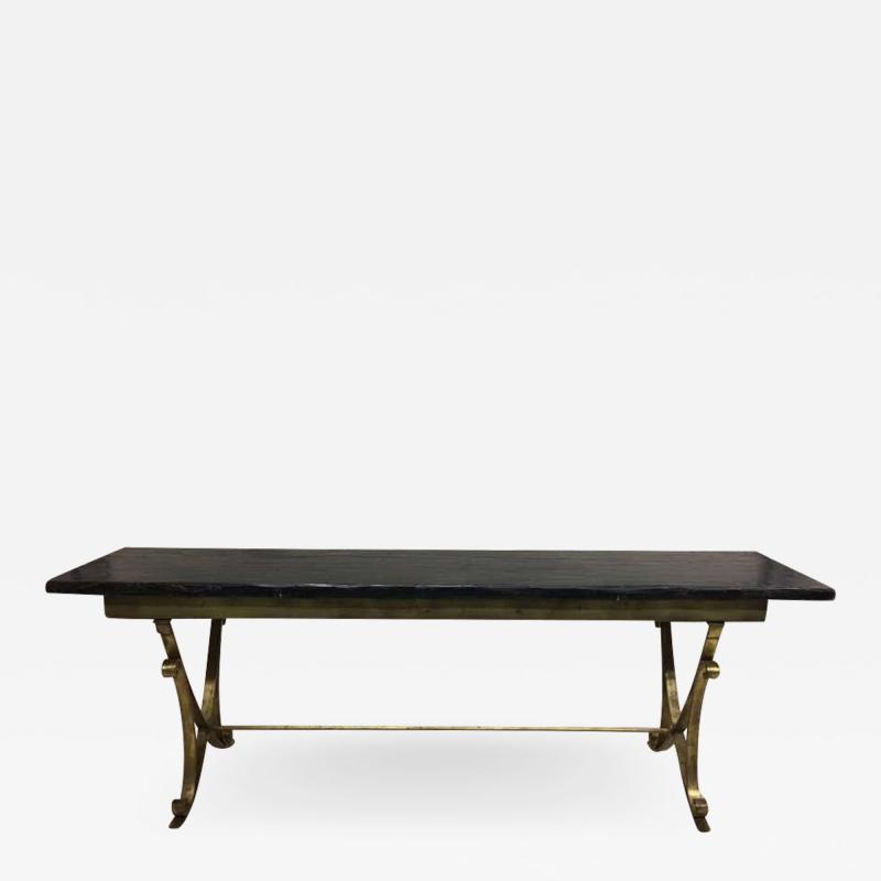 Raymond Subes French Modern Neoclassical Gilt Iron Dining Table Raymond Subes Attributed 1930