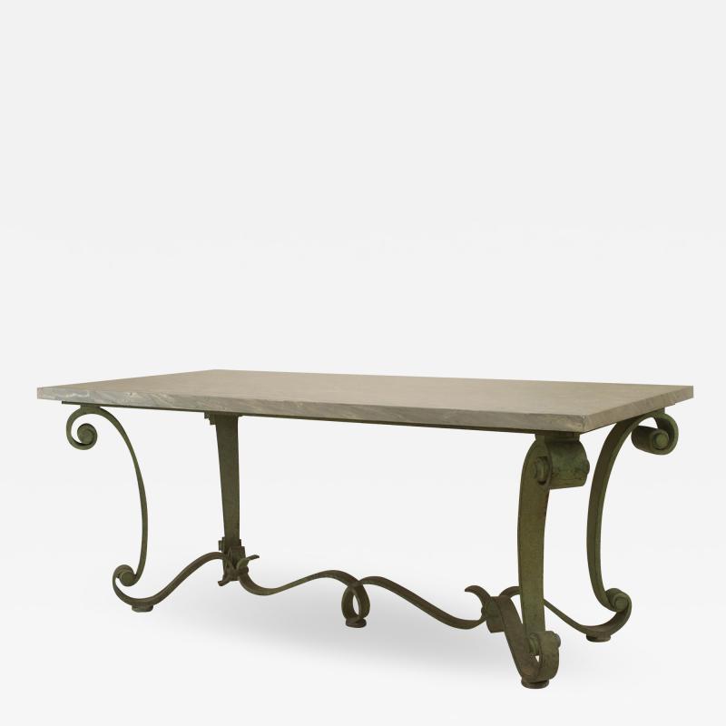 Raymond Subes French Subes Iron and Marble Top Center Table