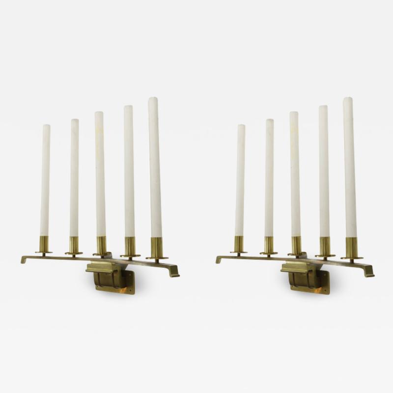 Raymond Subes Raymond Subes attributed spectacular big pair of gold bronze sconces