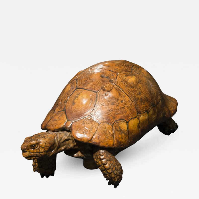 Realistic turtle sculpture in ceramic French Work circa 1900