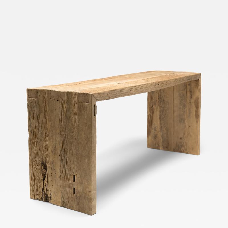 Reclaimed Elm Waterfall Table