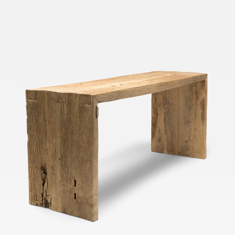 Reclaimed Elm Waterfall Table