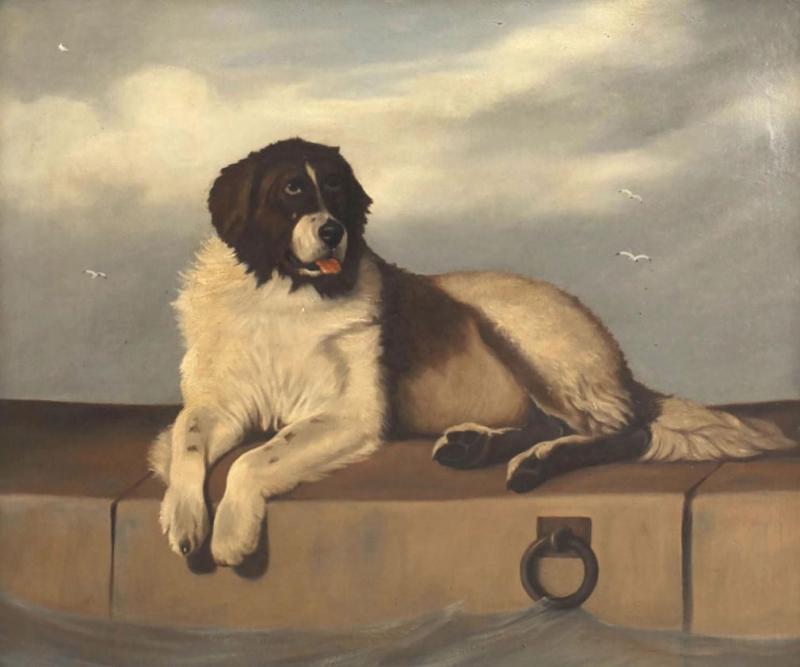 Reclining Dog Oil Painting