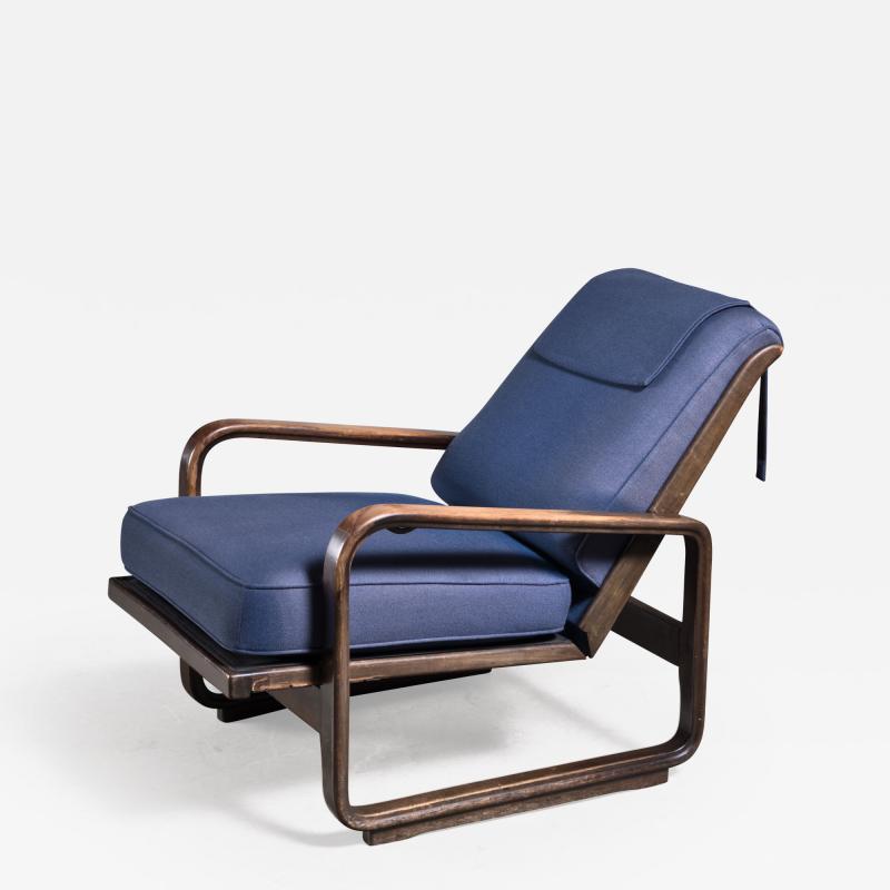 Reclining early Modernist lounge chair