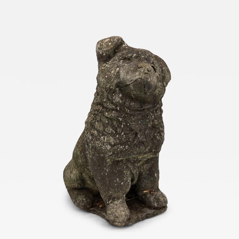 Reconstituted Stone Dog or Puppy Garden Ornament French Mid 20th C 