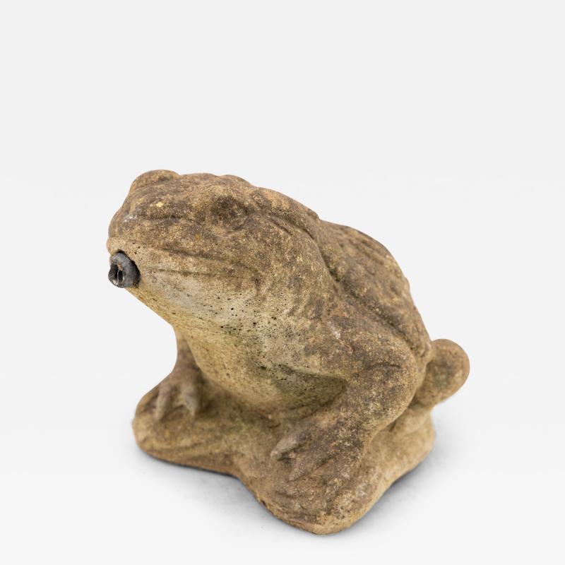 Reconstituted Stone Frog Fountain Garden Ornament 20th Century