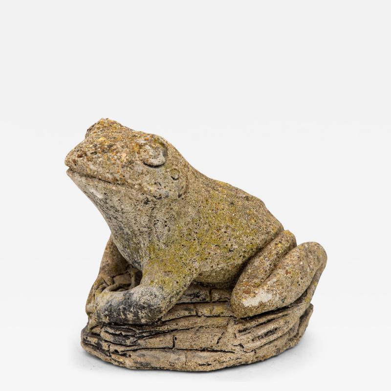 Reconstituted Stone Frog Garden Ornament 20th Century