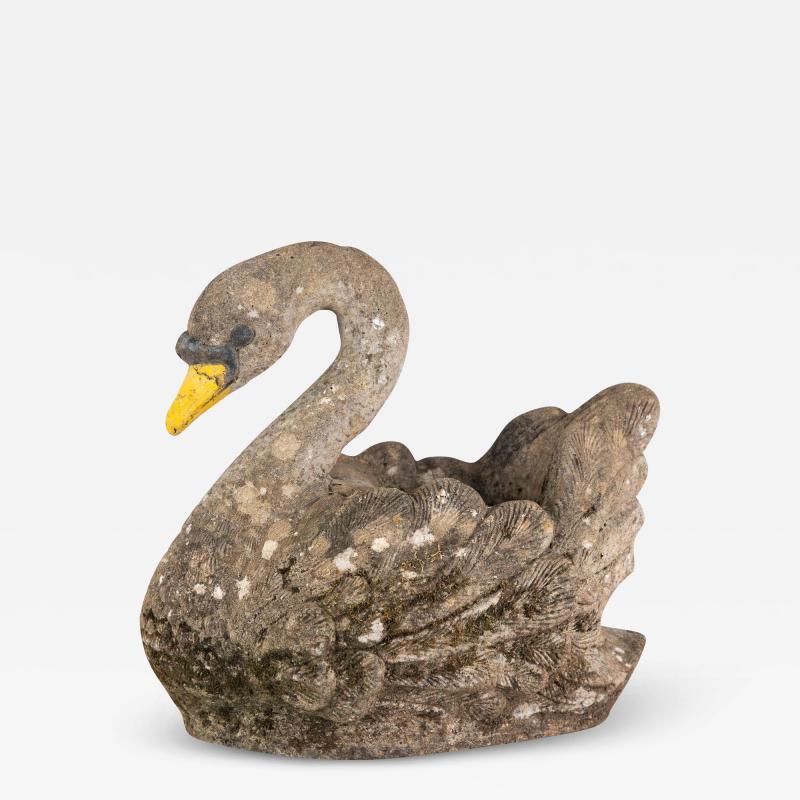 Reconstituted Stone Swan Planter English Early 20th Century