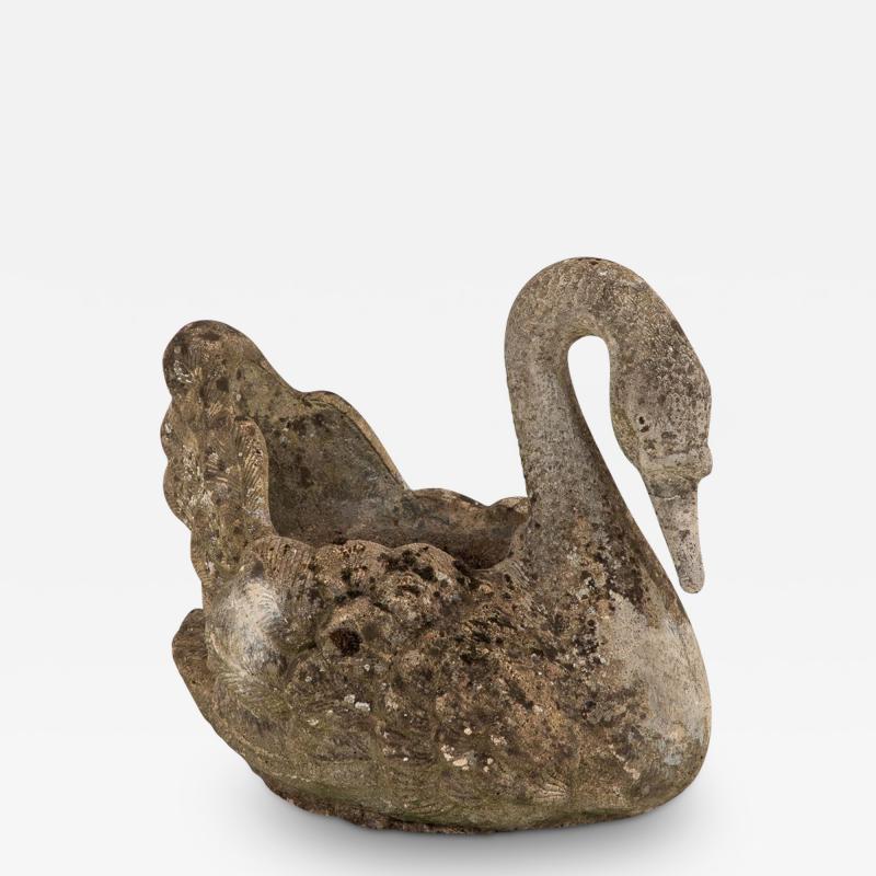 Reconstituted Stone Swan Planter French mid 20th Century