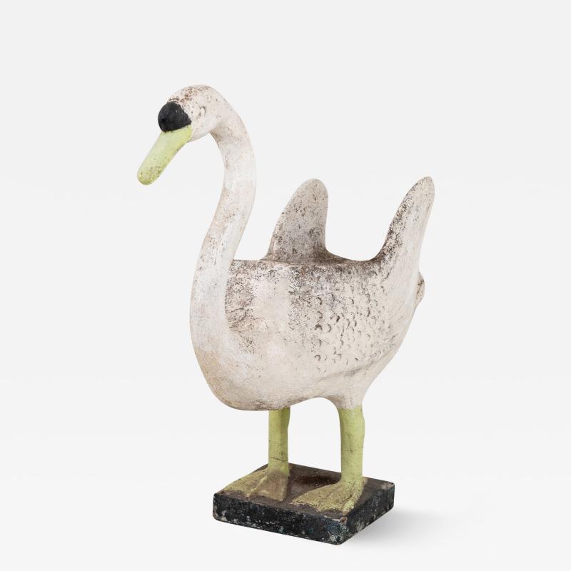 Reconstituted Stone Swan on Raised Feet Planter English Early 20th Century