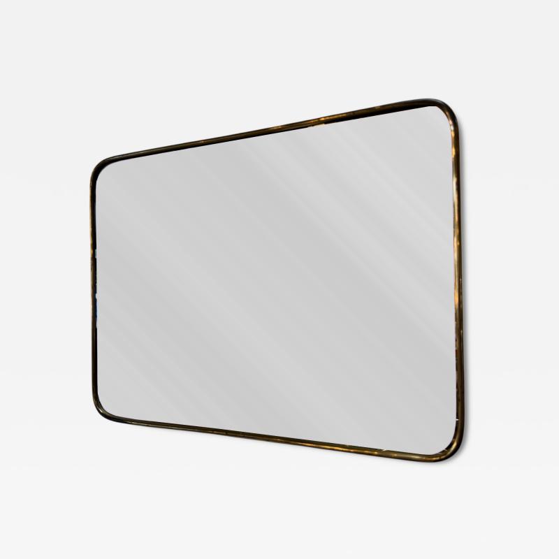 Rectangular Brass Framed Mirror 1950s