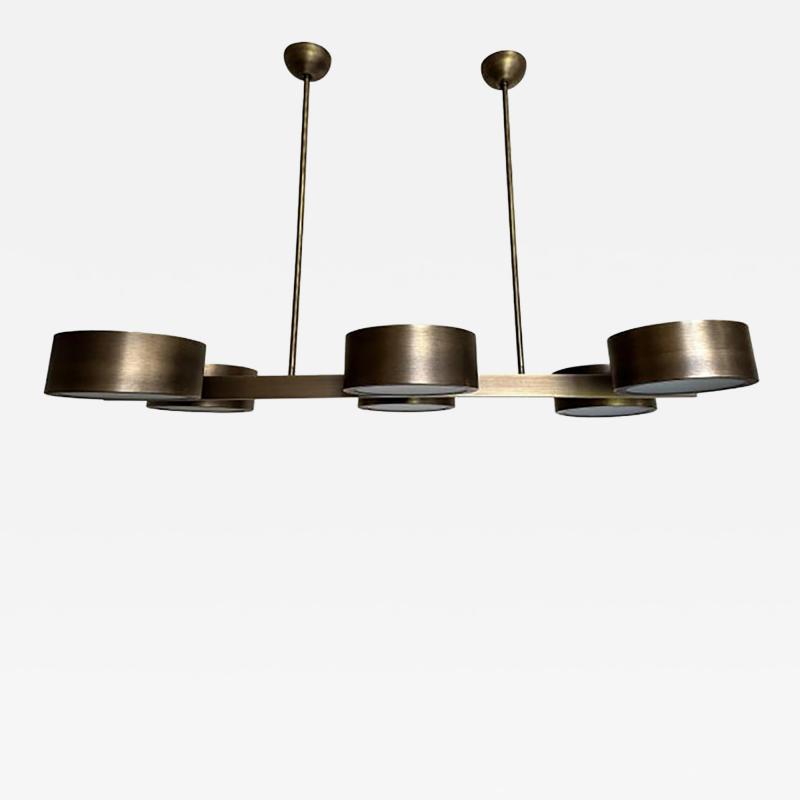 Rectangular Burnished Italian Chandelier