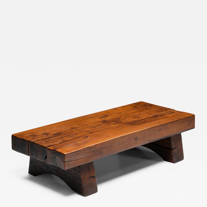 Rectangular Coffee Table Rustic Wabi Sabi Organic base Side table 1950s
