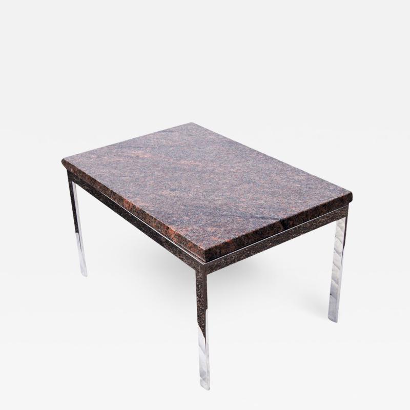 Rectangular Granite And Chrome Coffee Table