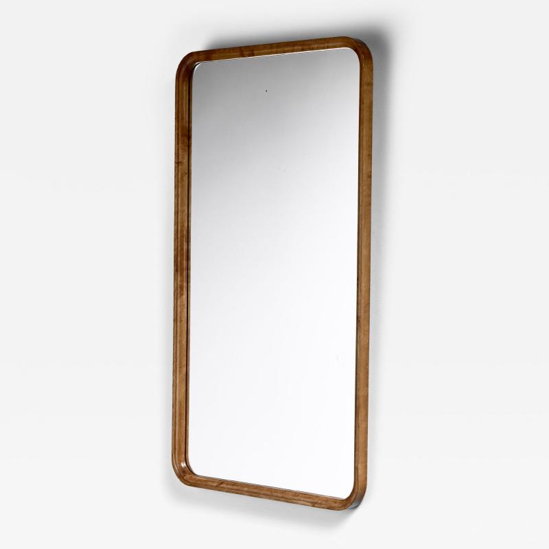 Rectangular birch Art Deco mirror