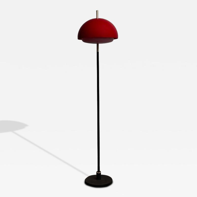Red Acrylic Shade Vintage 1960s Floor Lamp