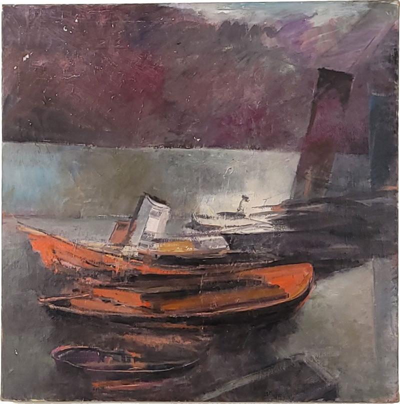 Red Boats Thames by Henry Krell
