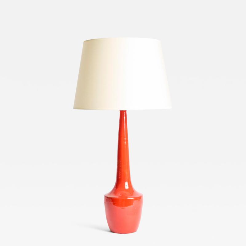 Red Ceramic Table Lamp Vallauris
