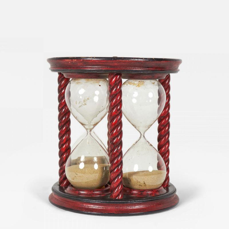 Red Decorated Lacquer Hour Glass