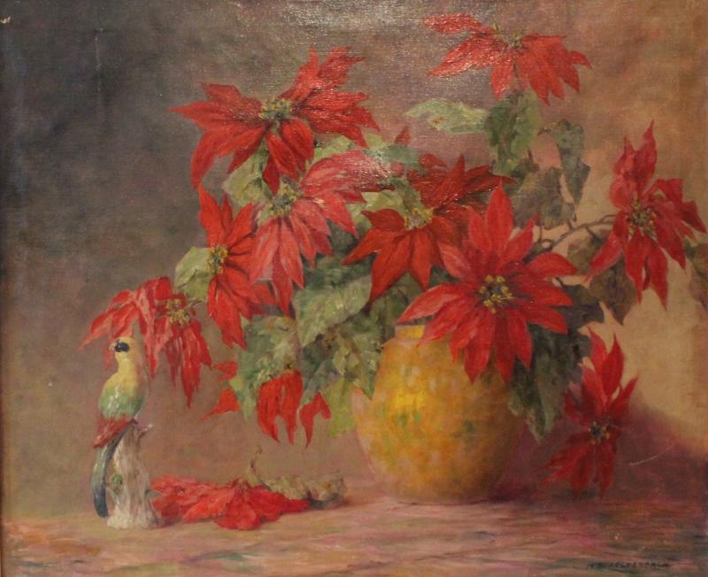 Red Flowers Oil on Canvas