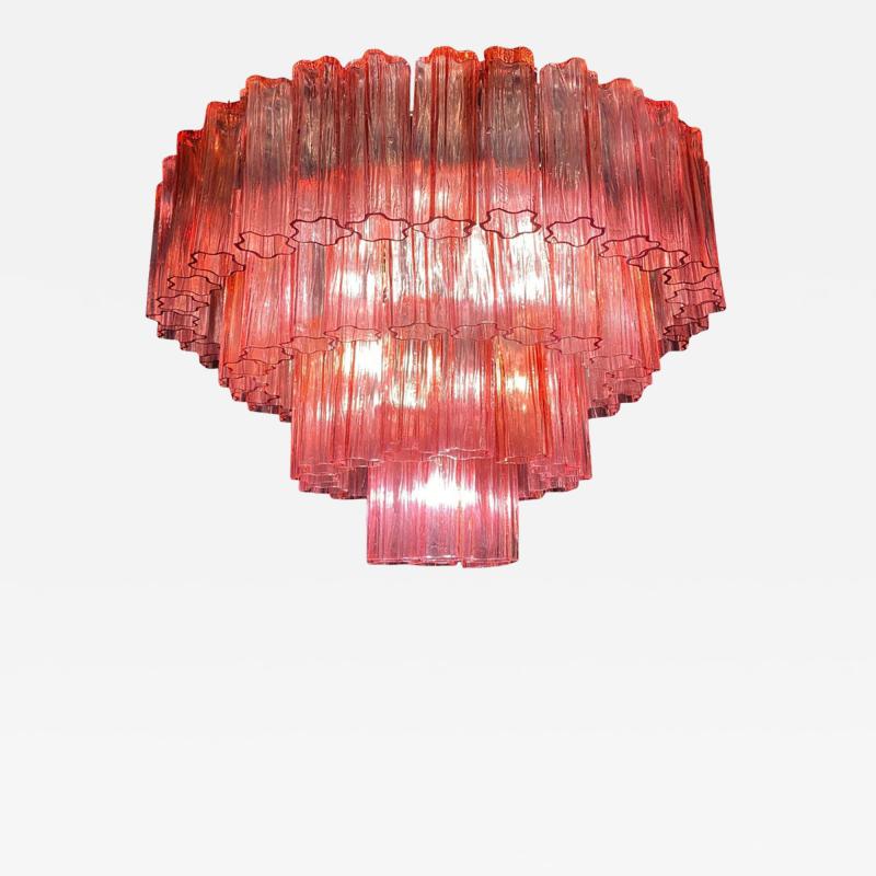 Red Fuchsia Murano Glass Tronchi Chandelier 1970