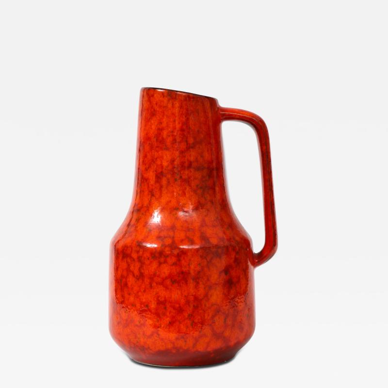 Red Glazed Ceramic Monumental Pitcher c 1960