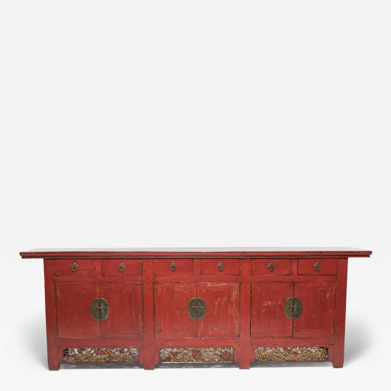 Red Lacquer Coffer with Gilt Carvings