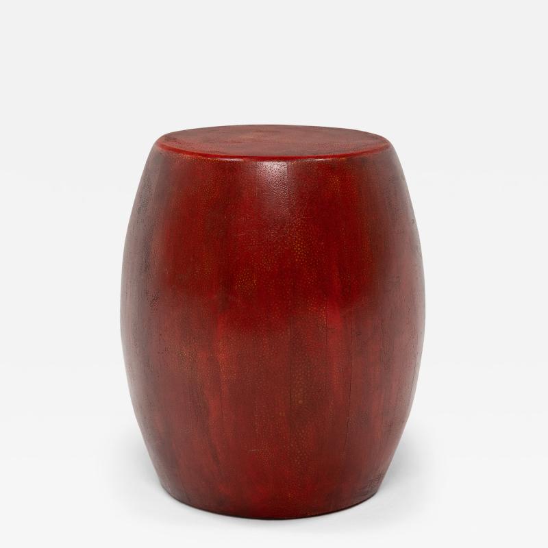 Red Lacquer Drum Table