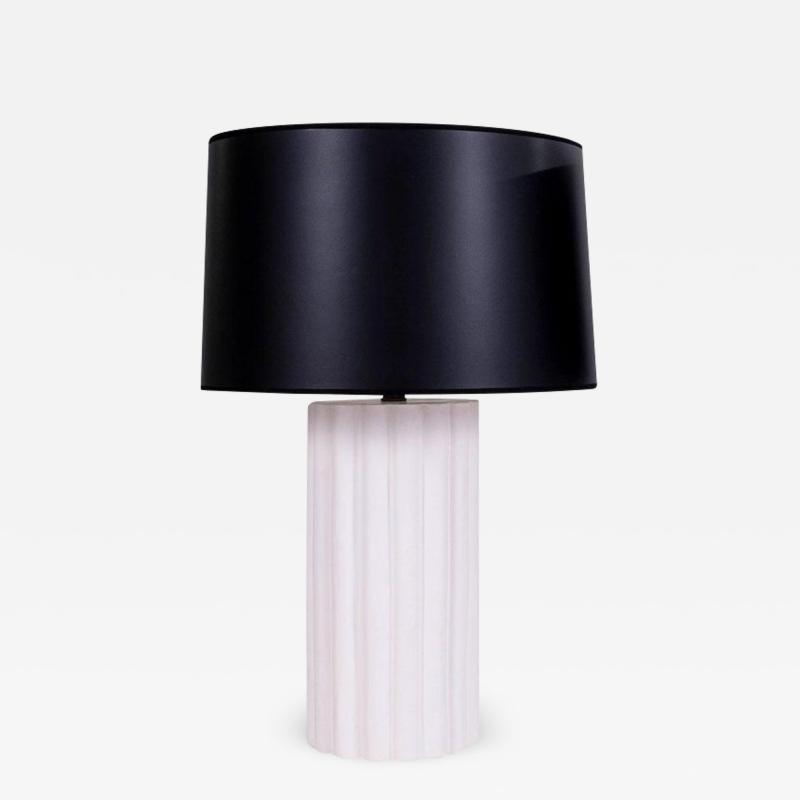 Reeded Shape White Plaster Lamp