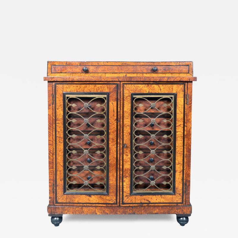 Regency Burr Elm And Ebony Credenza