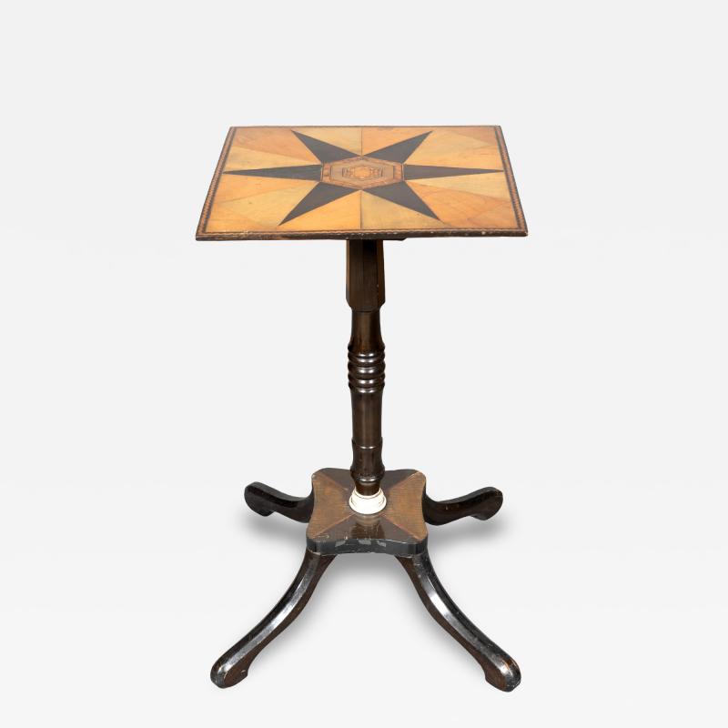 Regency Colonial Ebony And Parquetry Table