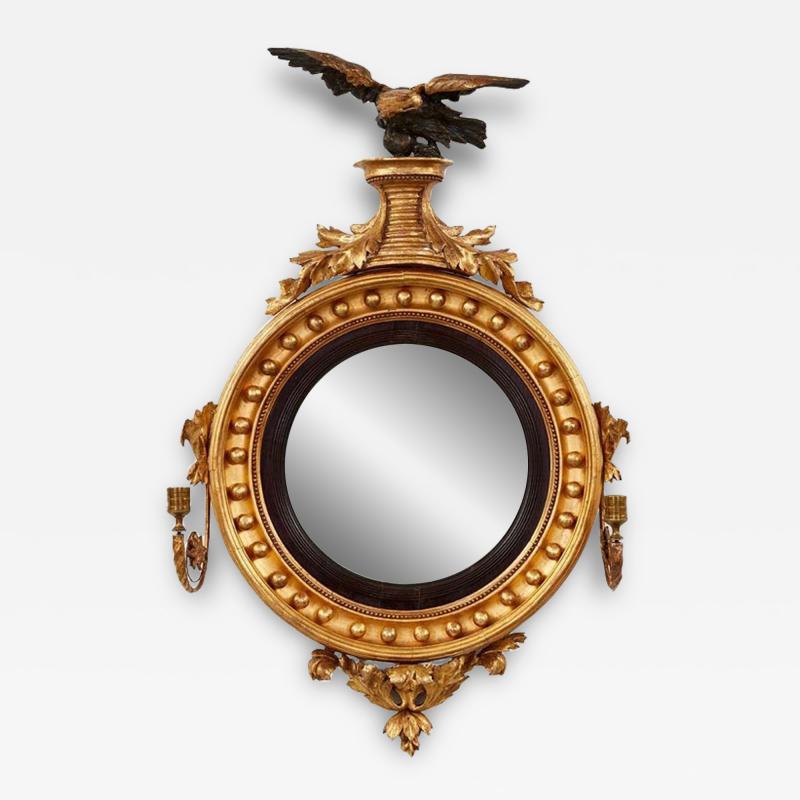 Regency Convex Giltwood Mirror