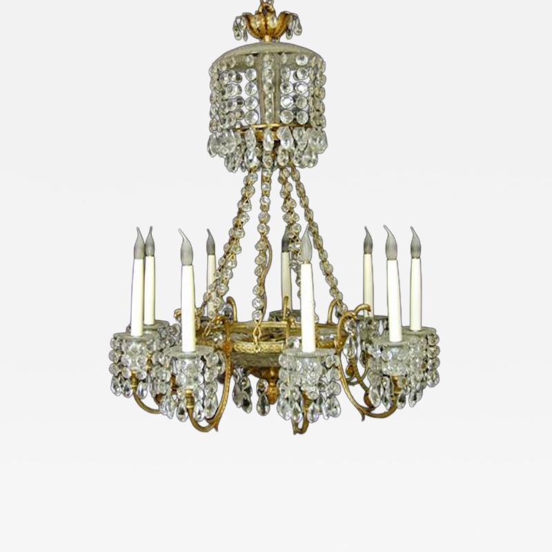 Regency Cut Glass Eight Light Chandelier c 1820