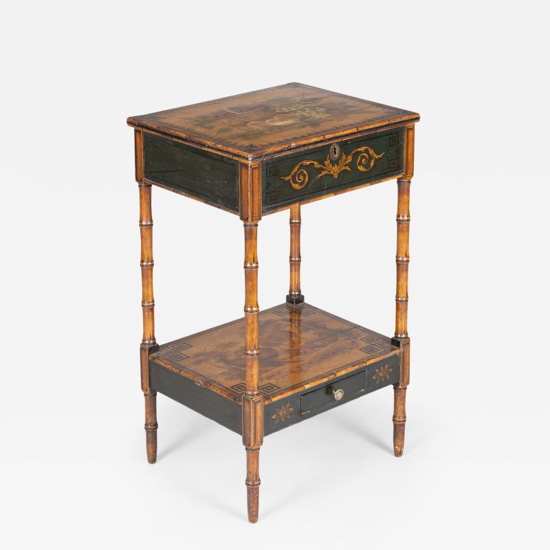 Regency Faux Bamboo Painted Side or Work Table