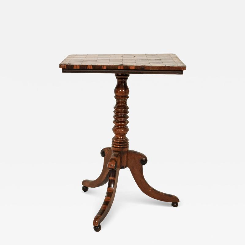 Regency Games Table with Chessboard Top and Oyster Veneer English circa 1830
