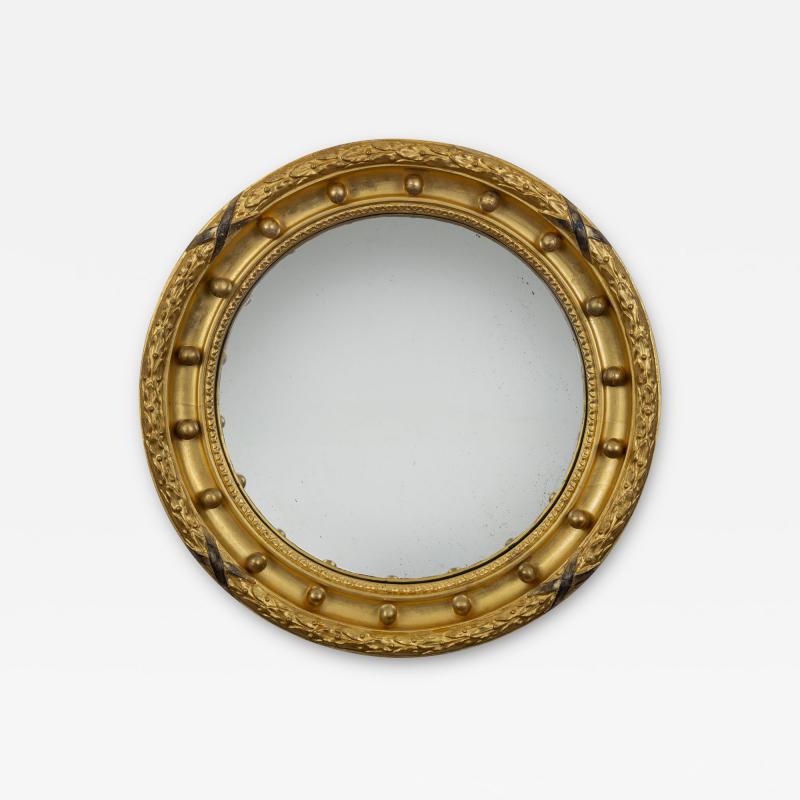 Regency Giltwood Convex Mirror Circa 1820