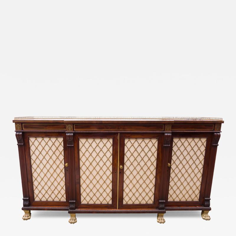 Regency Mahogany And Brass Inlaid Credenza From Westport House Ireland
