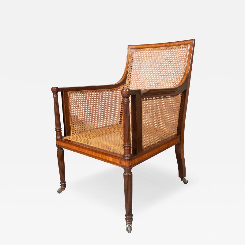 Regency Mahogany And Satinwood Caned Armchair