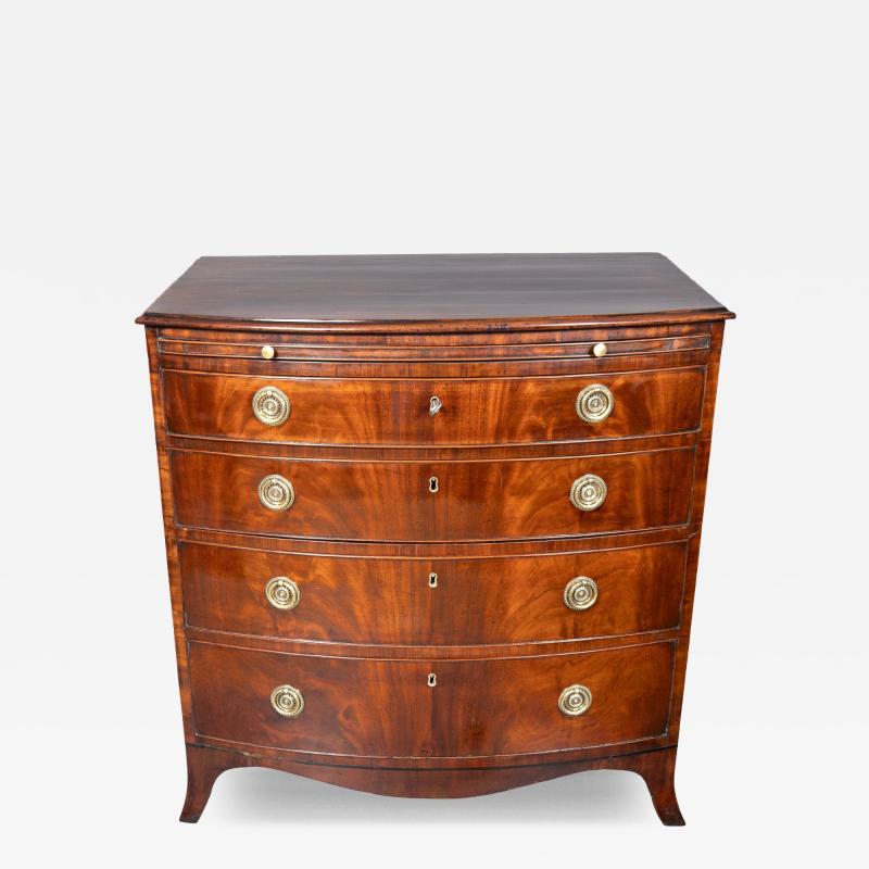 Regency Mahogany Bachelors Bowfront Chest Of Drawers