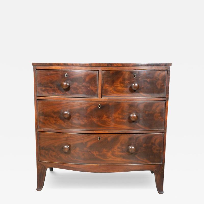 Regency Mahogany Bow Front Chest Of Drawers