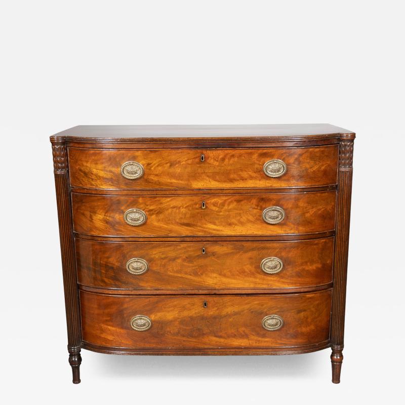 Regency Mahogany Bowfront Chest Of Drawers