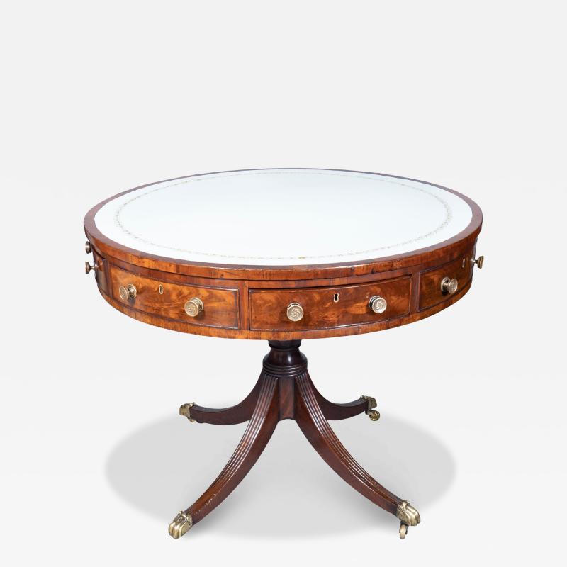 Regency Mahogany Library Drum Table