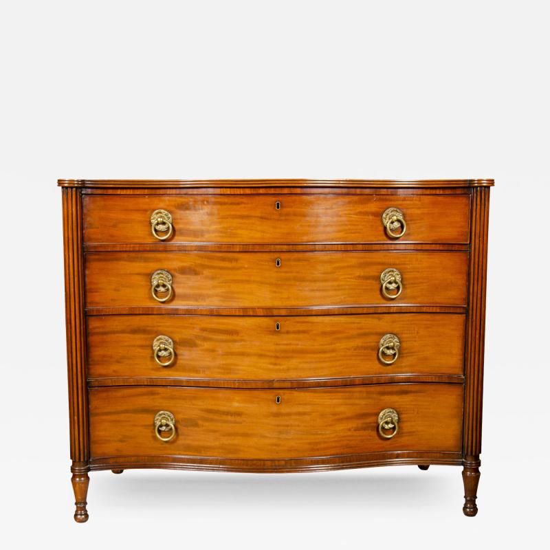 Regency Mahogany Serpentine Chest Of Drawers