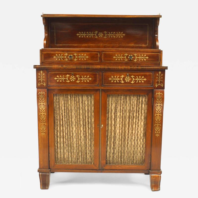 Regency Mahogany and Brass Inlaid Sideboard