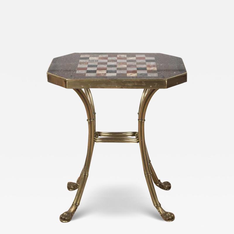 Regency Marble and Gilt Chess Table