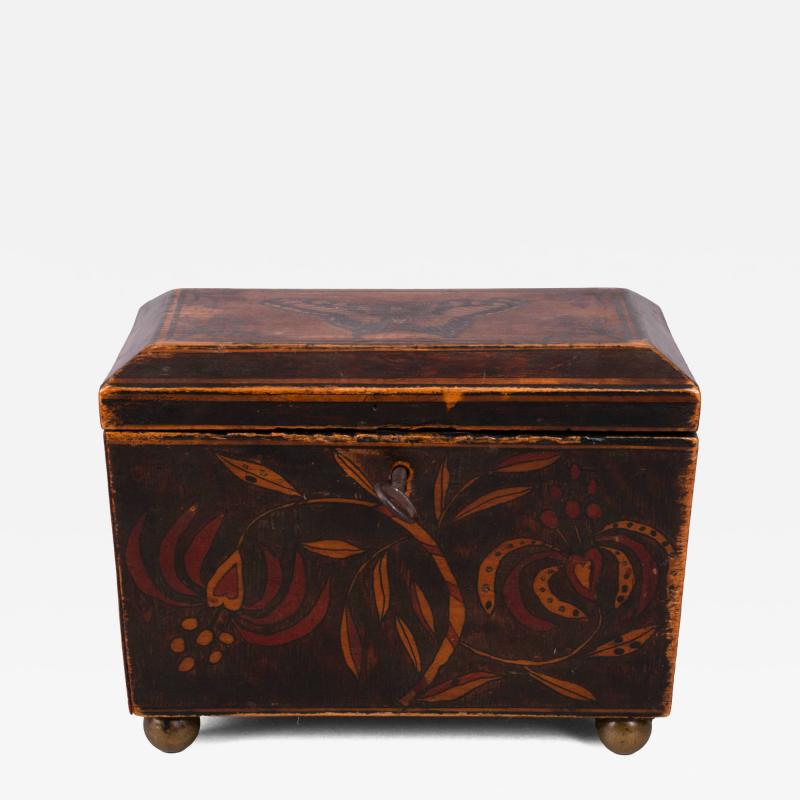 Regency Painted Tea Caddy c 1810 20